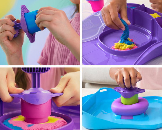 Piasek Kinetyczny Plastyczny Kinetic Sand Zestaw Walizka Squish Motion + akcesoria