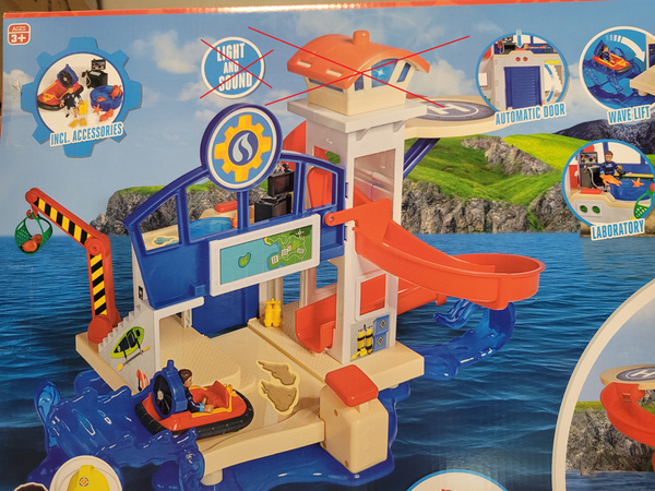 OUTLET Strażak Sam Stacja oceaniczna ratunkowa + figurka Jodie i ponton WYBRAKOWANY