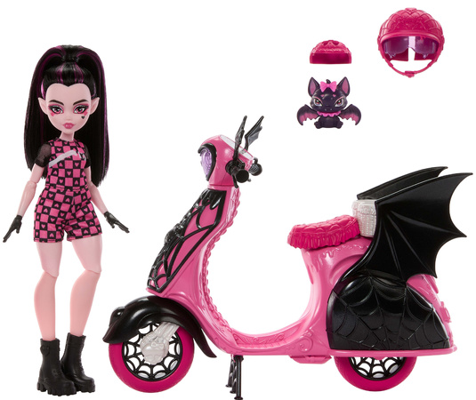 Lalka Monster High Draculaura na skuterze Vamptastic Scooter