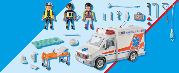 Playmobil City Action Karetka pogotowia ze światłem i dźwiękiem 63 elementy