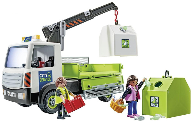 Playmobil City Action Samochód Ciężarowy z kontenerami na szkło 62 elementy