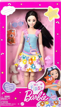 Barbie lalka Moja pierwsza Barbie szatynka duża 34 cm