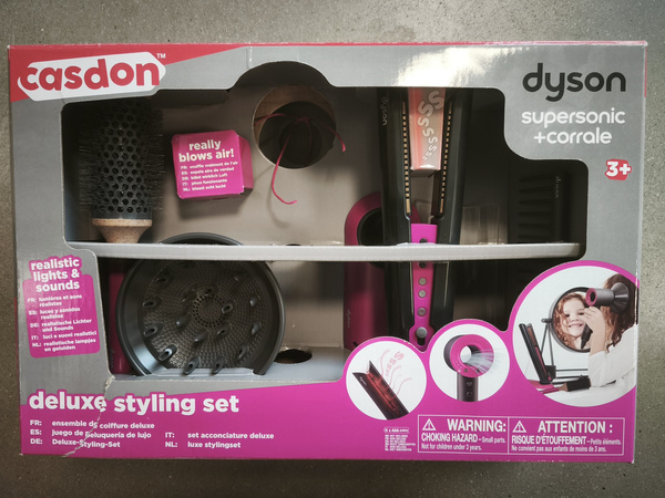 OUTLET Zestaw fryzjerski Dyson Deluxe Suszarka Supersonic Prostownica Corrale do stylizacji włosów 7 elementów Casdon NIEKOMPLETNA
