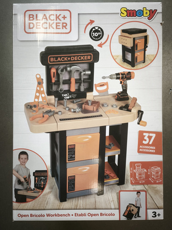OUTLET Black&Decker Zestaw majsterkowicza Warsztat z narzędziami 37 elementów WADLIWY