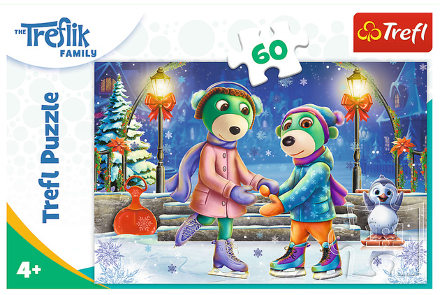 Trefl Puzzle 60 elementów Zima u Treflików Rodzina Treflików
