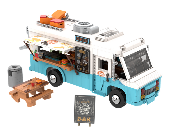 Klocki konstrukcyjne Pantasy Pojazd Retro Food Truck 2196 elementów