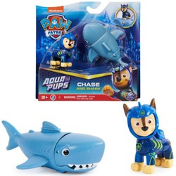 Psi Patrol Zestaw Aqua Pups mała figurka Chase i rekin z ruchomą głową