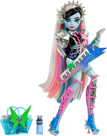 Monster High Zestaw Elektryzujący styl Amped Up Frankie Stein Lalka 29 cm + akcesoria rockowe