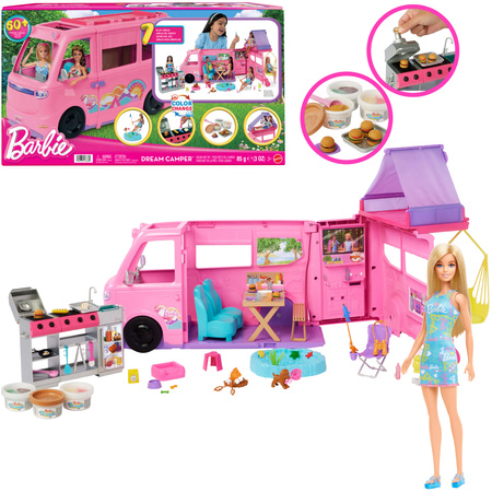 Barbie Wymarzony Kamper Dream Camper auto z lalką i akcesoria 60+ elementów