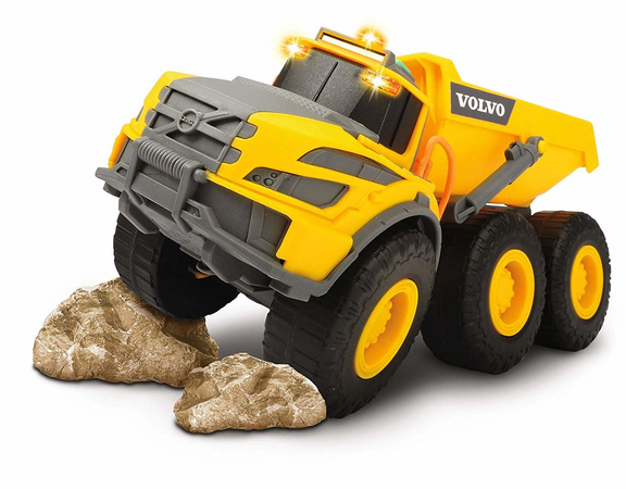 Żółty Pojazd budowlany Wywrotka samochód Volvo z ruchomymi elementami światło i dźwięk