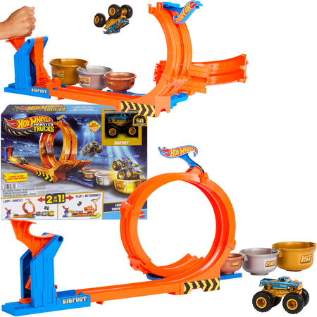 Hot Wheels Zestaw Pętla Skok po Trofeum Tor samochodowy Monster Trucks Bigfoot + pojazd