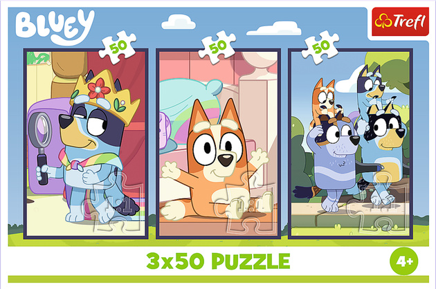 Puzzle Trefl 3 x 50 Bluey Rodzina Bluey