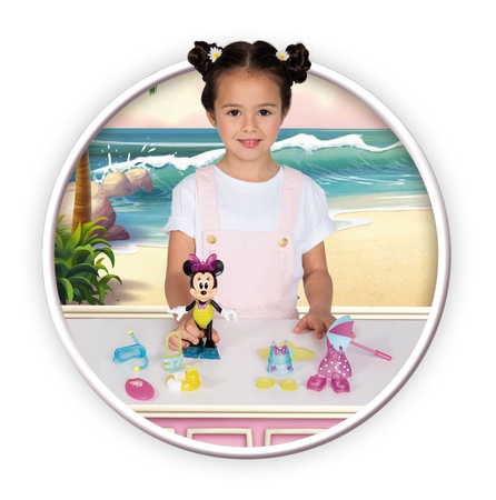 Disney Myszka Minnie Mini Lalka Plażowa + szafa stroje