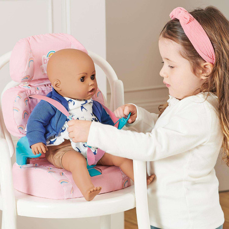 Fotelik Dla Lalki Samochodowy + Lalka New Born Baby 30 Cm z Akcesoriami