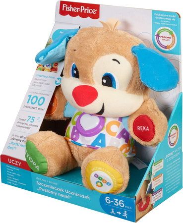 Ucz się i śmiej! Szczeniaczek uczniaczek interaktywny pluszak Poziomy nauki