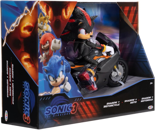 Mały Zestaw Sonic 3 The Hedgehog Figurka Shadow + czarny Motocykl