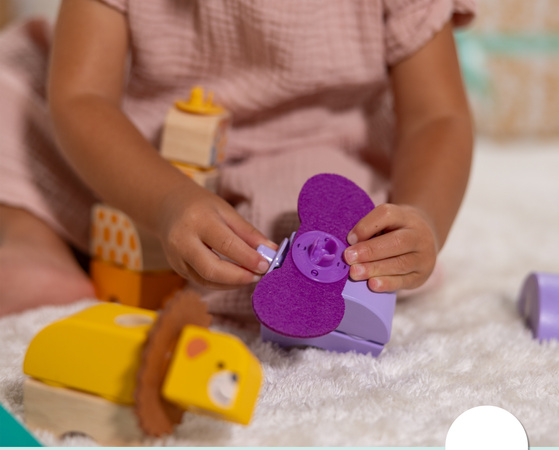 Klocki Drewniane Safari Dzikie Zwierzęta Blockables 34 Elementy