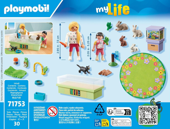 Playmobil My Life Zestaw Dziewczynki z Królikami 30 elementów