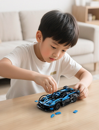 Klocki konstrukcyjne CaDA wyścigówka Samochód wyścigowy zdalnie sterowany Bluefire Specter Auto sportowe 421 elementów RC