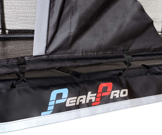 Trampolina ogrodowa z siatką zabezpieczającą i drabiną PeakPro 275 x 458 cm czarna