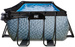 Basen ogrodowy 400x200x100cm z pompą piaskową zadaszeniem i drabiną szary