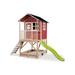 Drewniany domek ogrodowy dla dzieci Loft 500 (schodki, zjeżdżalnia, taras, piaskownica) - czerwony