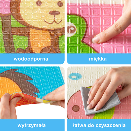 Humbi Dwustronna Składana Mata Edukacyjna z pianki XPE 120x180 Zwierzątka Żyrafy