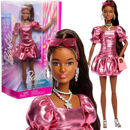 Barbie Lalka Kolekcjonerska Deluxe Style w koralowej sukience nr 6