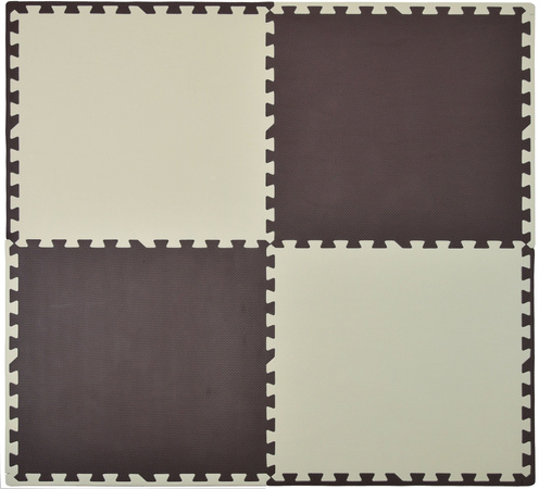 Mata piankowa podłogowa Humbi 120x120cm Duże puzzle piankowe wodoodporne bezpieczne 4 szt. kremowo-brązowy
