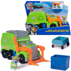 Psi Patrol Pojazd z figurką Śmieciarka Sortująca Rocky'ego Crush'n Roll Recycling Truck