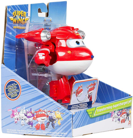 Super Wings Figurki Transformujące samolot robot Jerome (Lotek) i Jett (Dżetek)