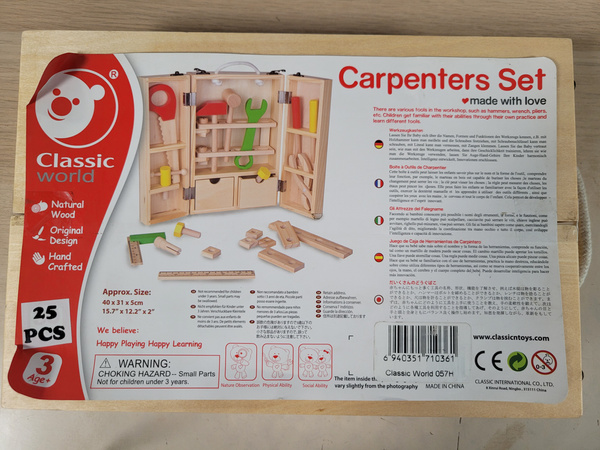 OUTLET Classic World Drewniana walizka z narzędziami WYBRAKOWANY