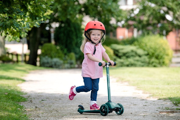 OUTLET Evo Regulowana Trójkołowa Hulajnoga dla Dzieci 2w1 Jeździk Cruiser z Siedziskiem Ciemnozielony USZKODZONE OPAKOWANIE