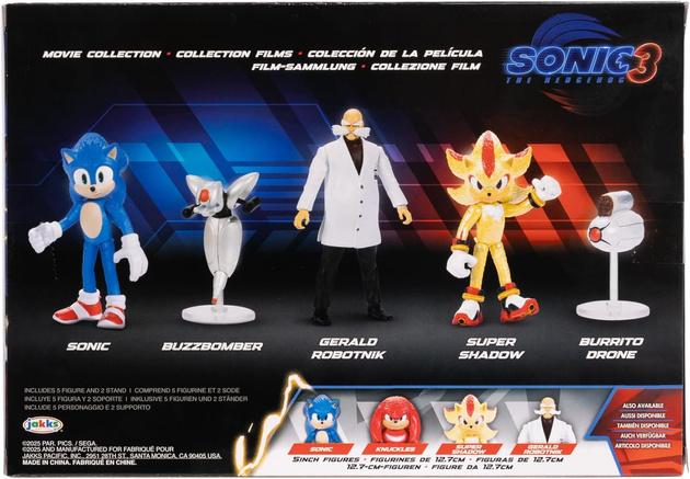Zestaw figurek Sonic 3 The Hedgehog 5 elementów Movie Collection 3+