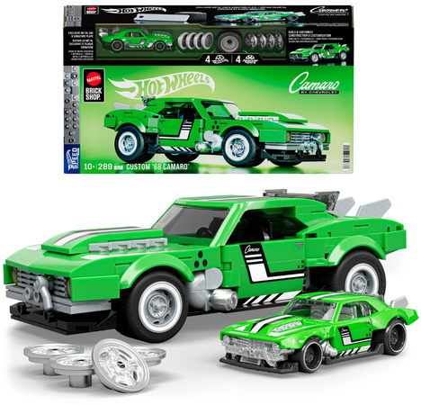 Mattel Brick Shop Hot Wheels Speed Series Custom ’68 Camaro 289 elementów pojazd z klocków 