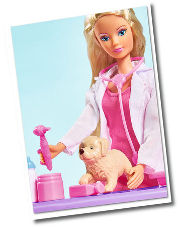 Lalka Steffi weterynarz i lalka Evi zwierzątka 35 elementów