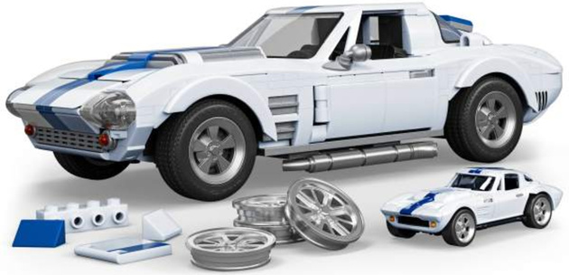 Hot Wheels Klocki Seria Elite Brick Shop Samochód Corvette Grand Sport 918 elementów