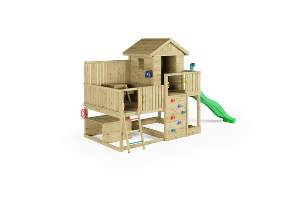 Fungoo Plac zabaw drewniany ogrodowy Sweet House ze zjeżdżalnią