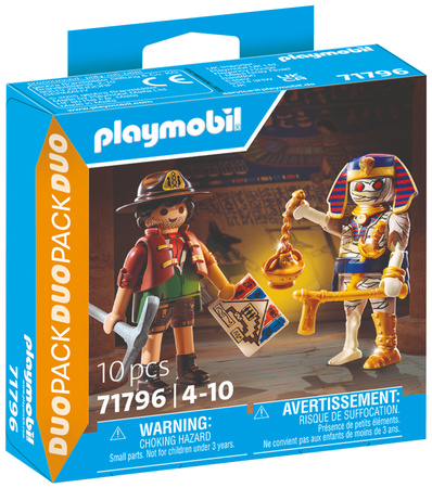 Playmobil Duo Pack Zestaw Uzupełniający Poszukiwacz Skarbów i Mumia 10 elementów