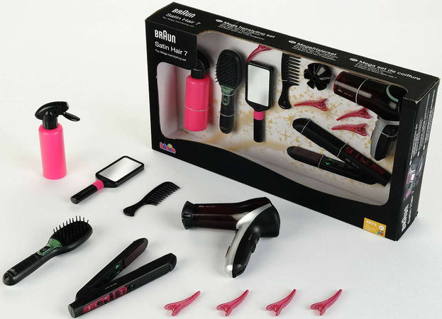 Zestaw fryzjerski do włosów Braun 7w1 suszarka prostownica + spinki Klein