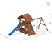 Plac zabaw drewniany duży Giant Move domek, 2x huśtawka, zjeżdżalnia, piaskownica, drabinka, ścianka i lina wspinaczkowa