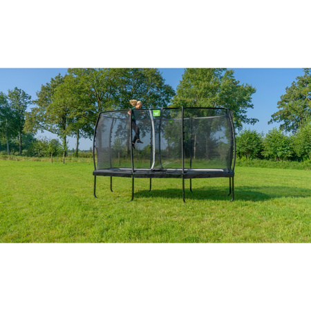 Trampolina ogrodowa z siatką zabezpieczającą na nóżkach Allure Classic 214x366 cm zielona