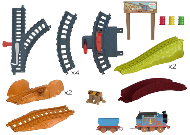 Zestaw Tomek i Przyjaciele Błotna Przygoda Tomka lokomotywa z napędem + tory