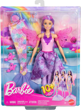 Barbie Zestaw Lalka Wróżka Syrenka Księżniczka + Akcesoria