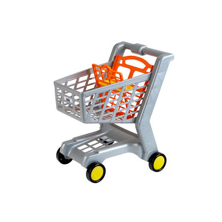 Elektroniczna kasa sklepowa i wózek na zakupy