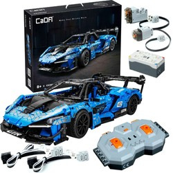 Klocki konstrukcyjne CaDA Zdalnie sterowany samochód sportowy Auto wyścigowe z napędem Power System Pro Pojazd RC Autko Dark Knight GTR Światło LED 2088 elementów