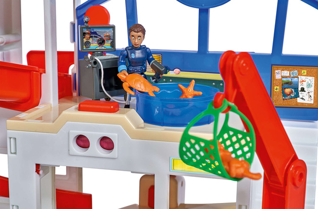 OUTLET Strażak Sam Stacja oceaniczna ratunkowa + figurka Jodie i ponton WYBRAKOWANY