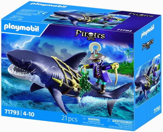 Playmobil Pirates Zestaw Rekin olbrzym z piratem 21 elementów
