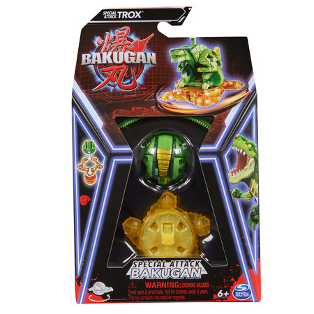 Bakugan zestaw Special Attack Trox Wirująca kolorowa figurka akcji + karty