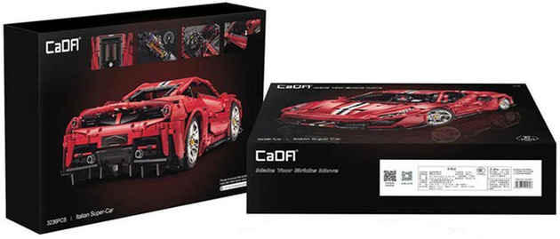 Klocki konstrukcyjne CaDA Czerwony Samochód 52 cm Wyścigówka Auto Sportowe Autko Wyścigowe Italian Super Car Pojazd 3236 elementów